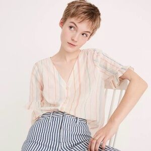 Madewell Multicolor Striped Button-Up Blouse
